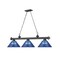 Z-Lite Cordon 3 Light Billiard, Bronze Plate & Dark Blue 2306-3BP-ARDB - alternate 2